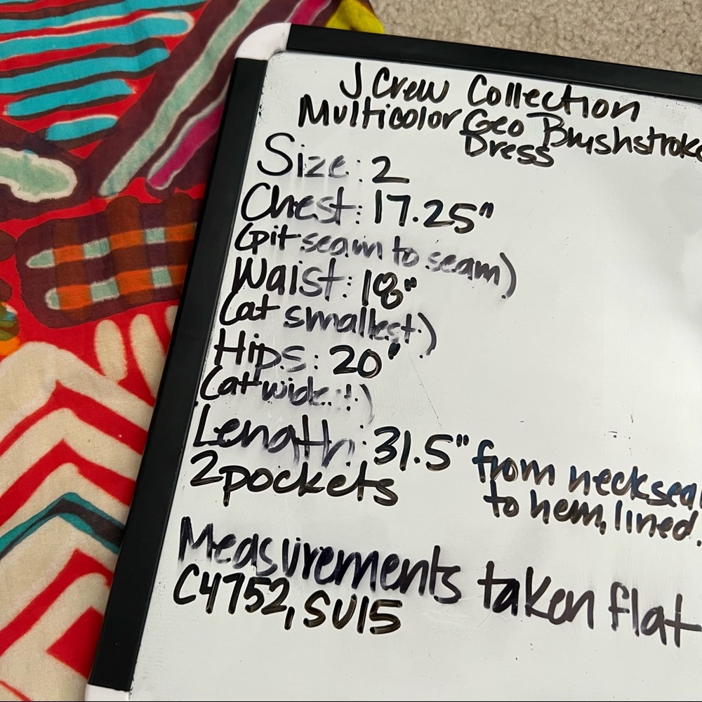 J. Crew Collection Geo Brushstroke Mini Sheath Dress Multicolor Cotton - Picture 10 of 10